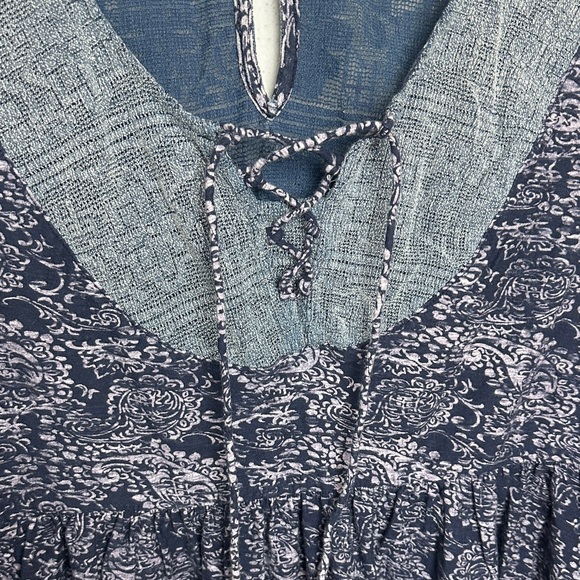 Anthropology Akimi + Kin Boho Paisley 100% Cotton Peasant Top - Picture 3 of 10